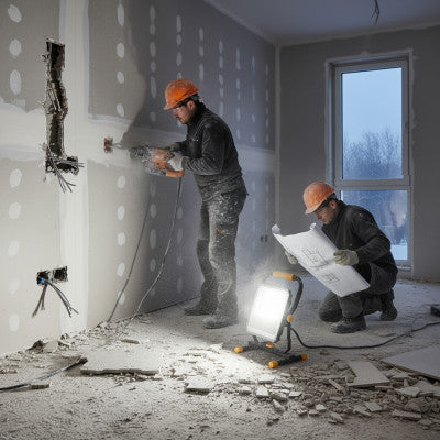 LED-Arbeitsleuchte 5500 Lumen - 50 W - Kaltweiß 4000 K - 2 Fassungen - IP54 - IK08