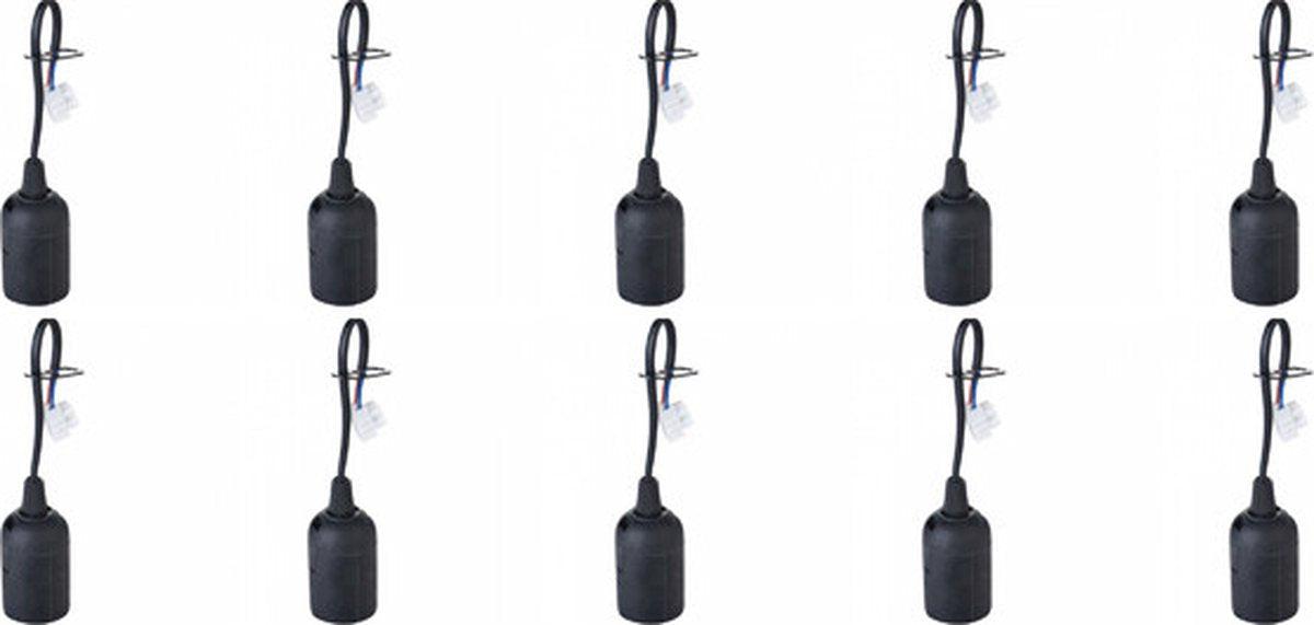 10 x Bewegliche Fassung E27 mit Klemmenblock - Set mit 10 E27-Lampenfassungen max. 60W