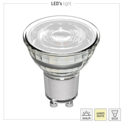 GU10 LED Spot MR16 - Warmwit 2700K - 4W - 345 Lumen - Glas - 3 Stuks
