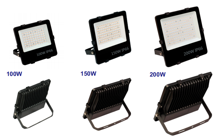 LED Schijnwerper 100W - 5 stuks - 15.000 lm - Daglichtwit 6000K - 150 lm/W - 90° - Lifud driver - IP66 - Terrein- & Gevelverlichting - 5 jaar garantie