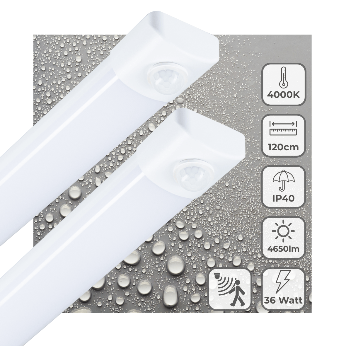 2 PACK - LED's Light LED TL lamp with sensor 120 cm - Motion sensor and motion detection - 4650 lm