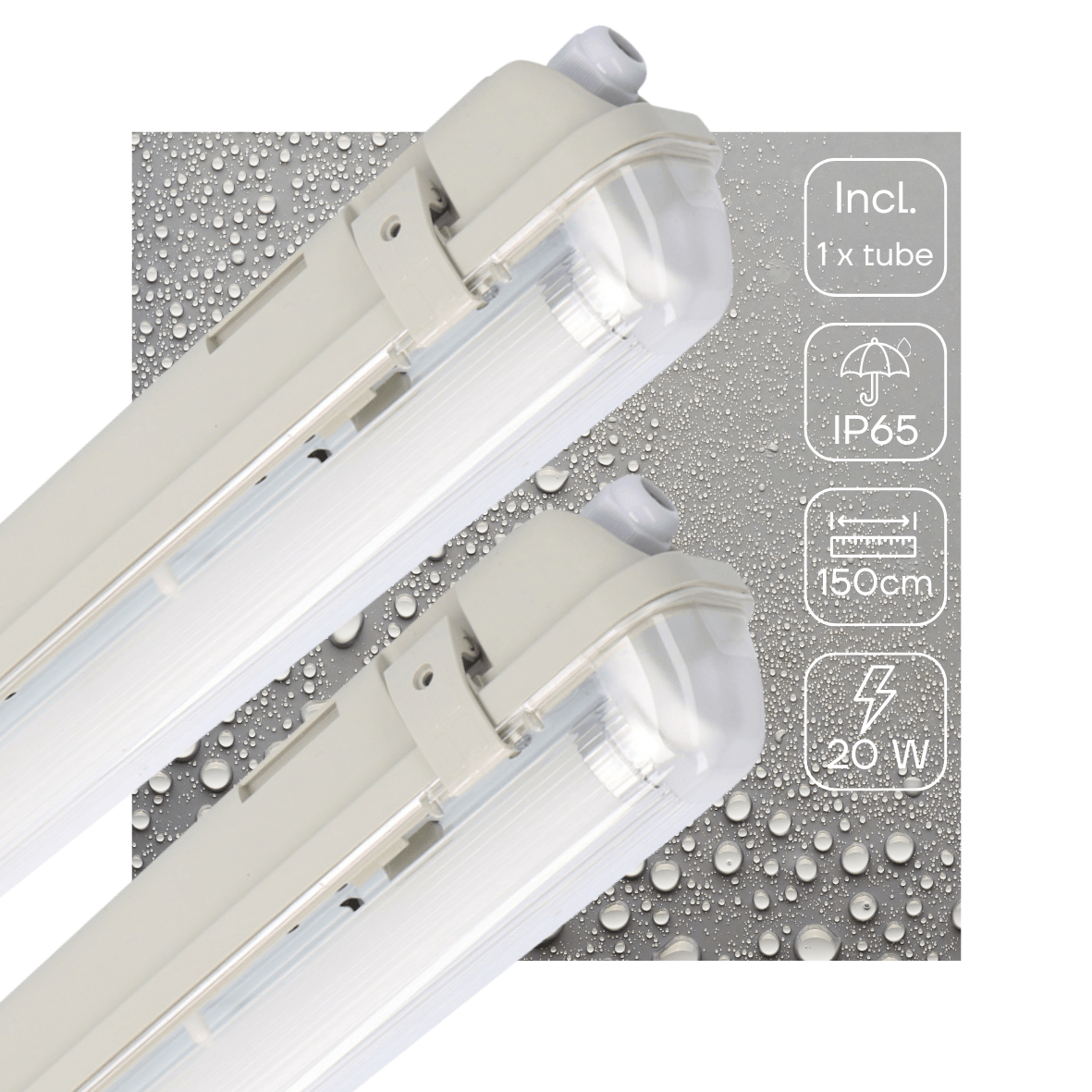 2 PACK - LED's Light LED TL lamp with sensor 150 cm - Motion sensor and night sensor - Waterproof - 3100 lm