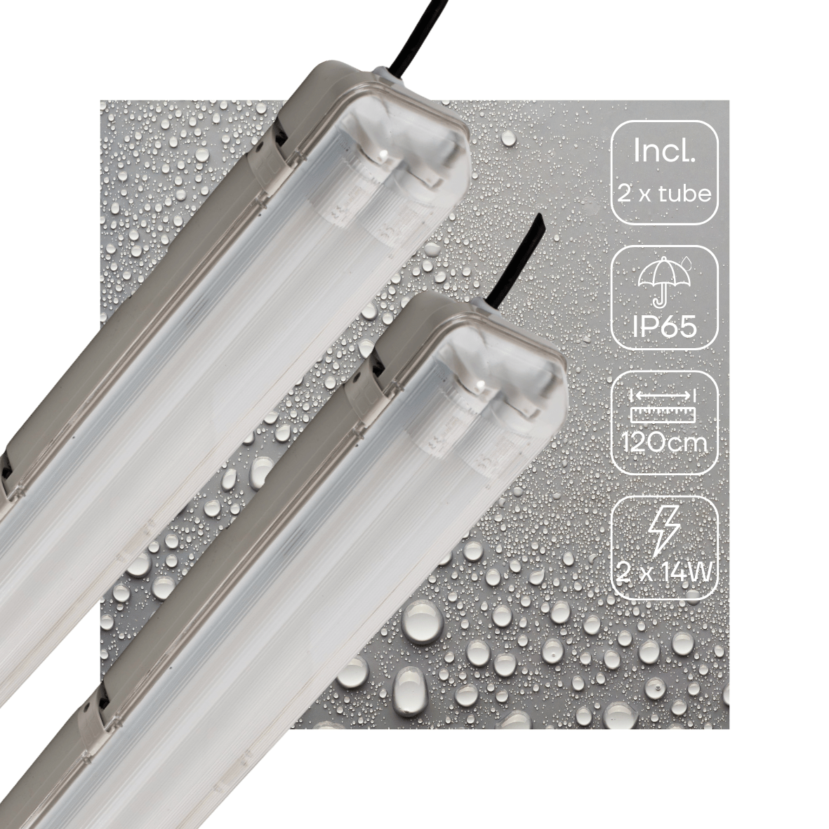 2 PACK - LED's Light LED TL light bar with sensor 120 cm - Motion sensor and night sensor - Waterproof - 4200 lm