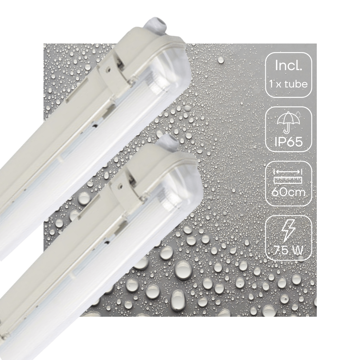 2 PACK - LED's Light LED TL lighting with sensor 60 cm - Motion sensor and night sensor - Waterproof - 1100 lm