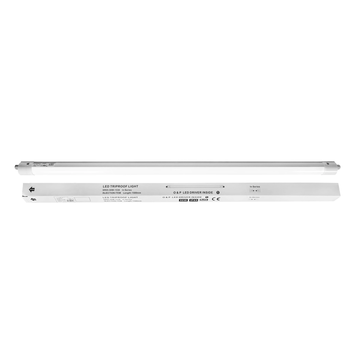 LED Tri-proof Armatuur, Koppelbaar, IP65 IK10, 230V