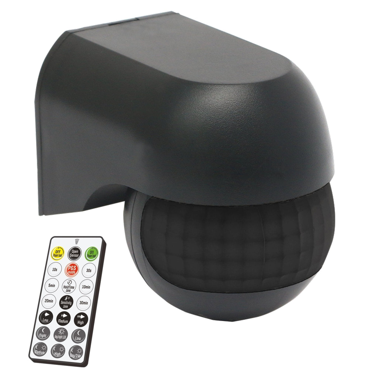 LED-Bewegungsmelder mit Fernbedienung (2-in-1) – erkennt Dämmerung und Bewegung – Schwarz