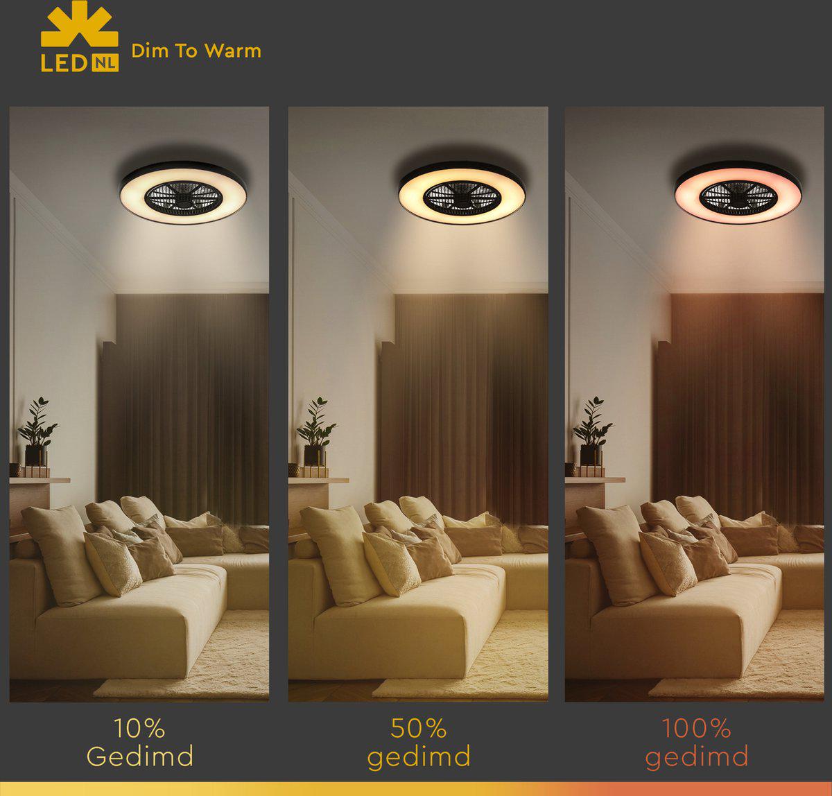 3D Air Plafondlamp met Ventilator 60cm - Full room luchtcirculatie - Zomer & Winterstand – Licht en kleurtemperatuur instelbaar