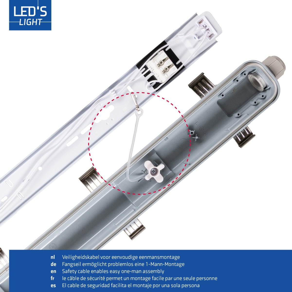 4er-Pack – LED-Leuchte, komplette LED-TL-Lampe mit LED-Röhre, 60 cm – für drinnen und draußen – 1100 lm – 1 x 6 W