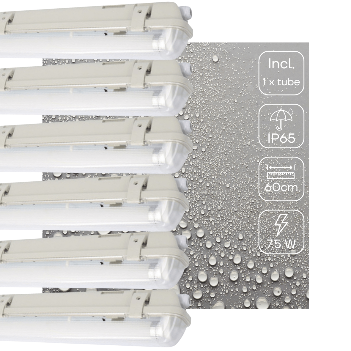 4 Pack LED's Light LED TL lighting with sensor 60 cm - Motion sensor and night sensor - Waterproof - 1100 lm