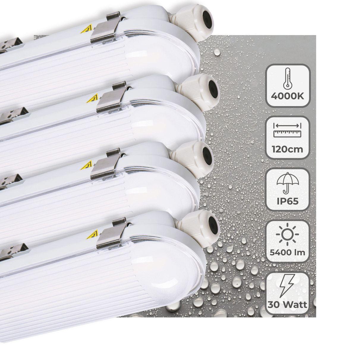 4 PACK - LED's Light Pro TL armatuur 120 cm - Energielabel B - Dimbaar licht - 5400 lm