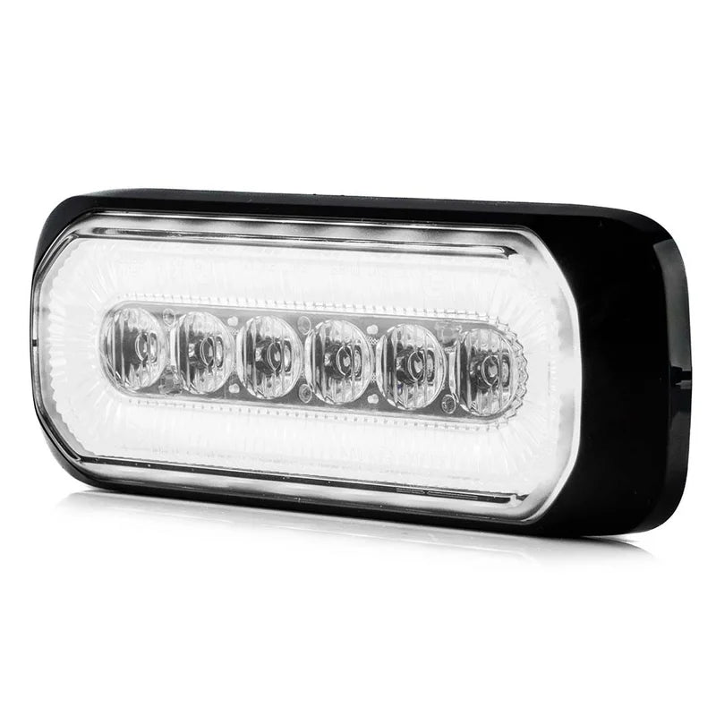 LED R65 flash + Halo ring, amber/white 12-24v