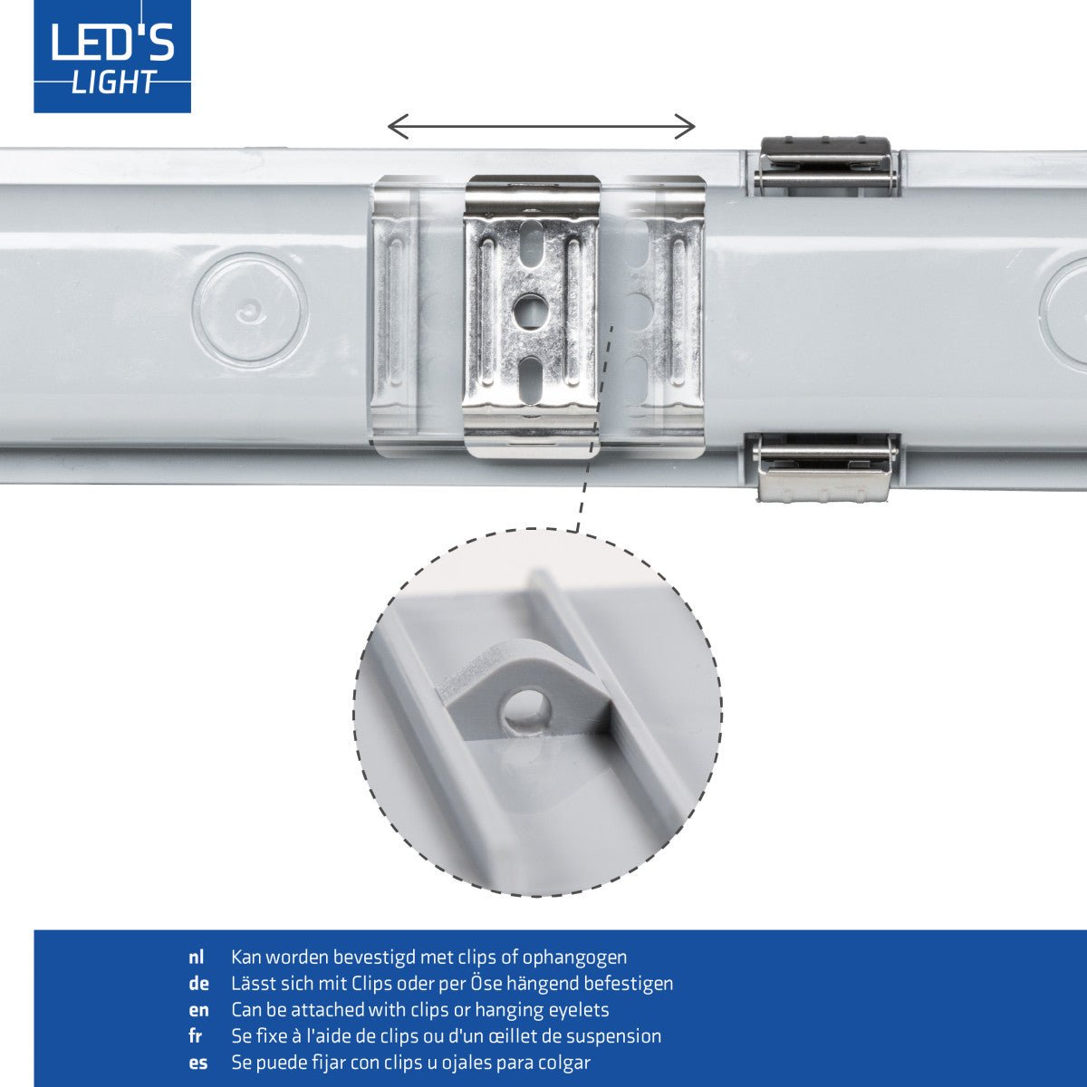 6 PACK - LED's Light Dubbele LED TL lamp 60 cm - compleet met LED buizen - Binnen en buiten - 2200 lm - 2x6W - 4000K