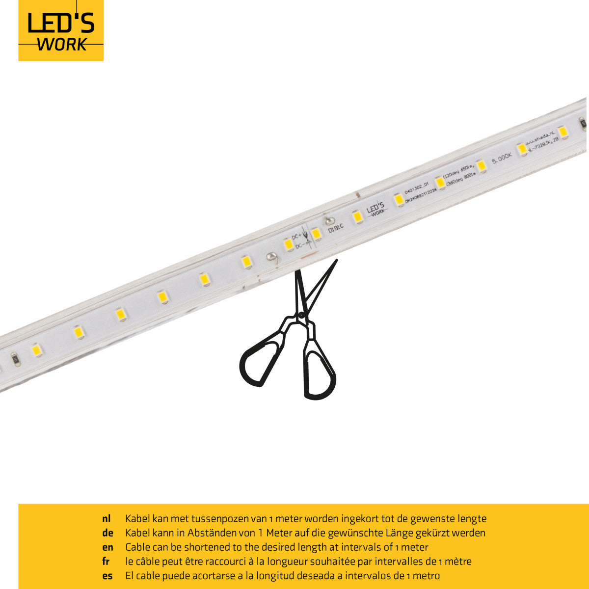LED's Work LED-Lichterkette 50 Meter Baubeleuchtung - Ausziehbar bis 100 Meter - 40.000 lm