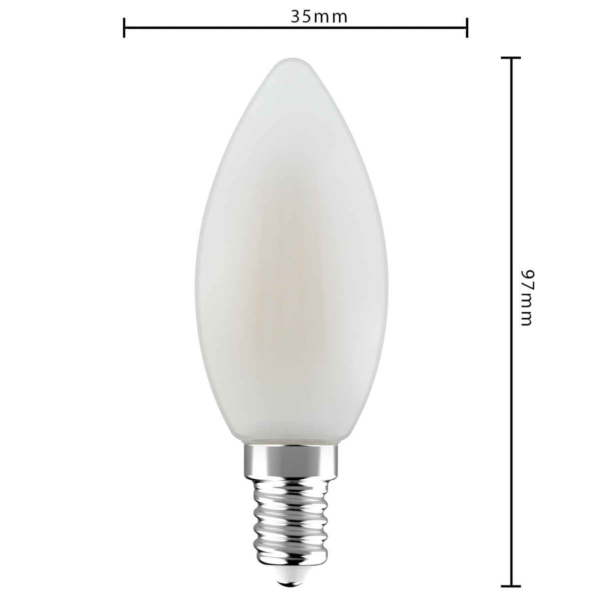 LED Filament Lamp Kaars 470 Lumen - 4.5W - Warmwit 2700K - E14 - Melkglas