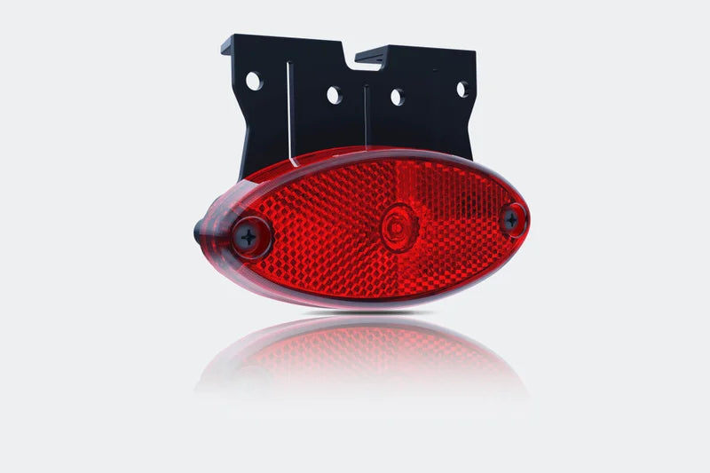 Ovale rote LED-Begrenzungsleuchte mit Halter | 12-24V | 1,5mm² Stecker | MV-5870R