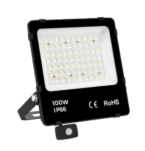 LED Schijnwerper 100W 15000lm - Koelwit 4000K - Bewegingssensor - Sosen driver - IP66 - 230V
