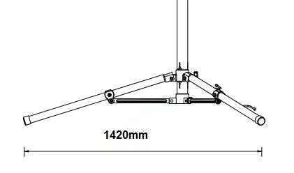 Zubehör – Stativ – 1420 mm × 2990 mm – Schwarz
