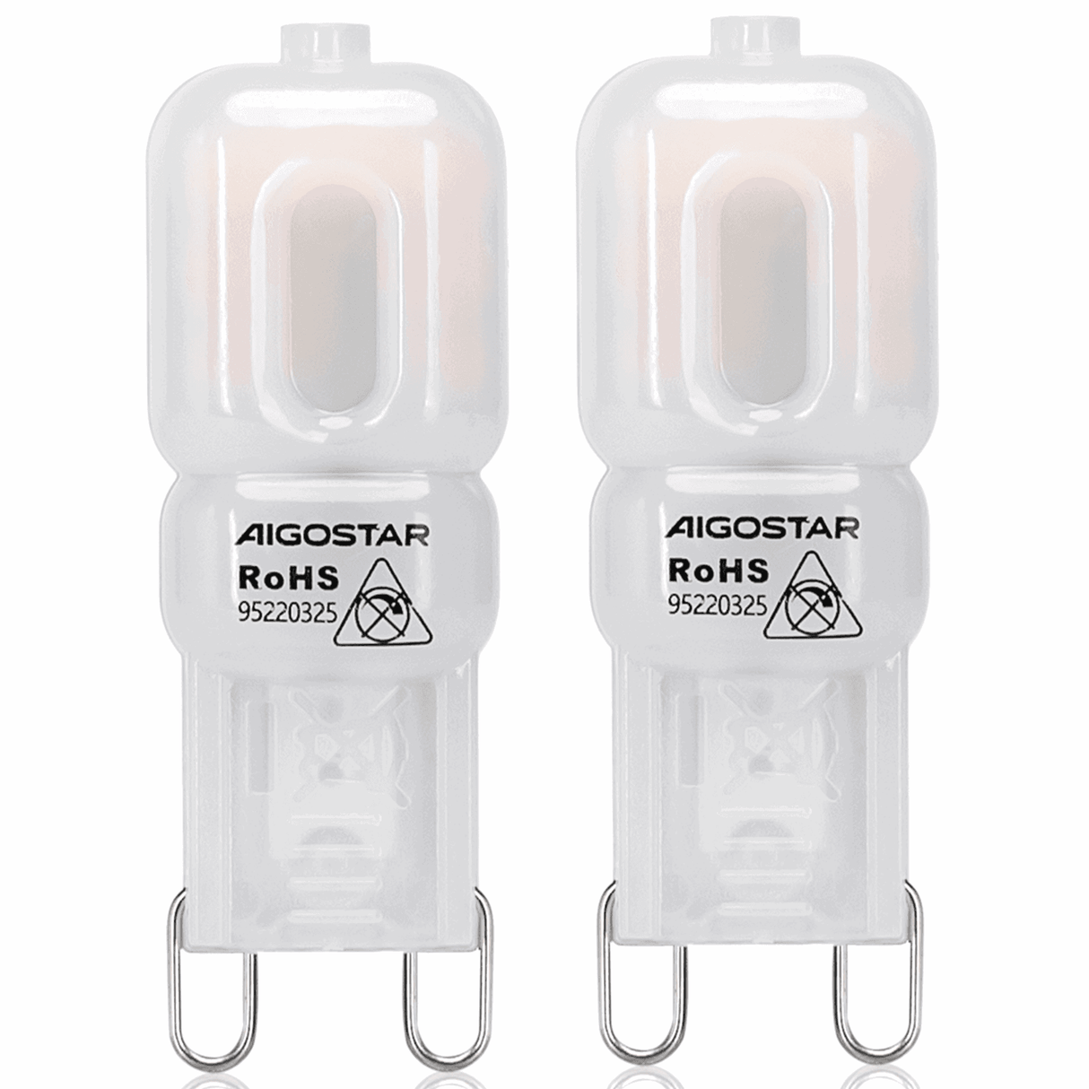 Aigostar G9 LED steeklampjes in een set van twee, energiezuinig en helder voor binnenverlichting