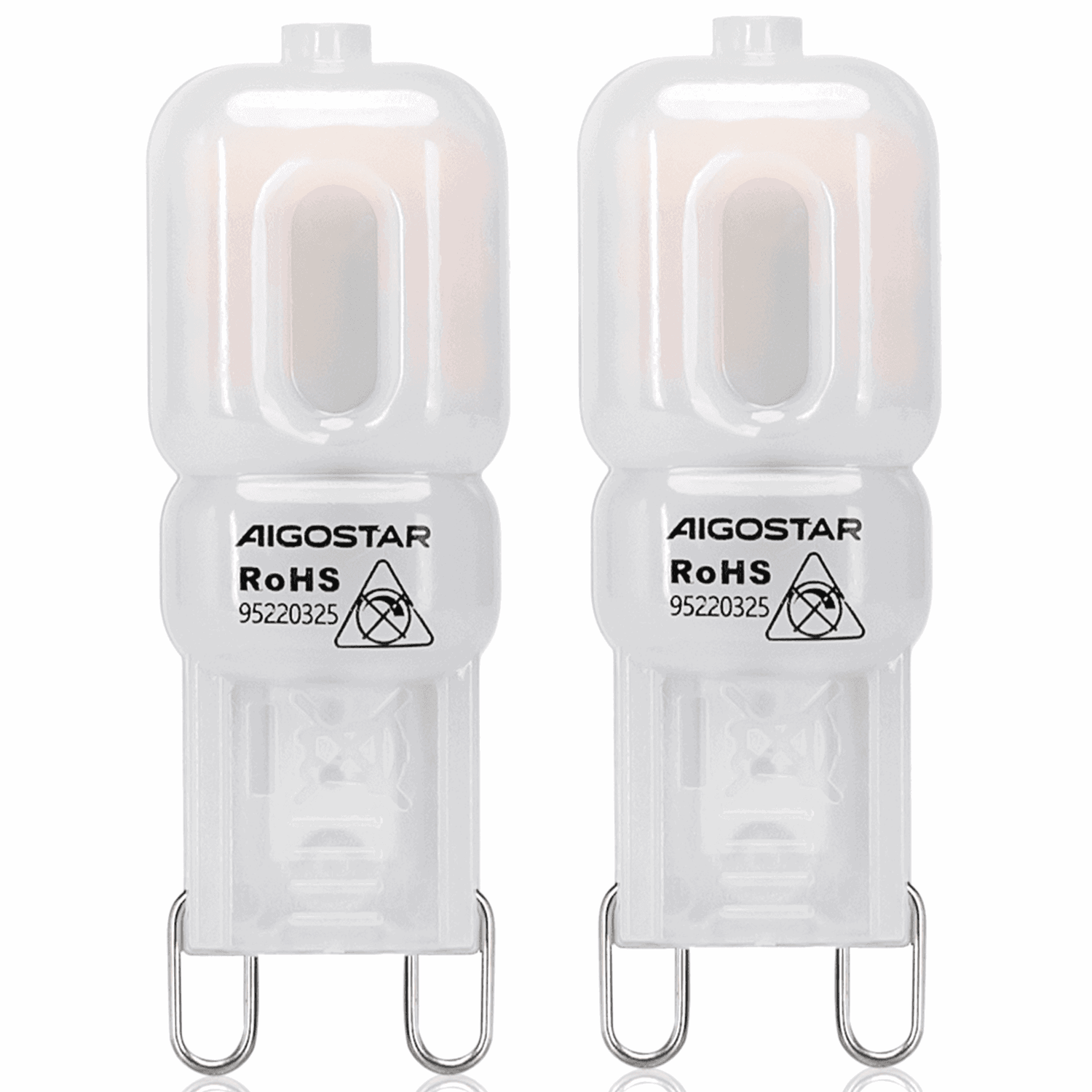 Aigostar G9 LED steeklampjes in een set van twee, energiezuinig en helder voor binnenverlichting