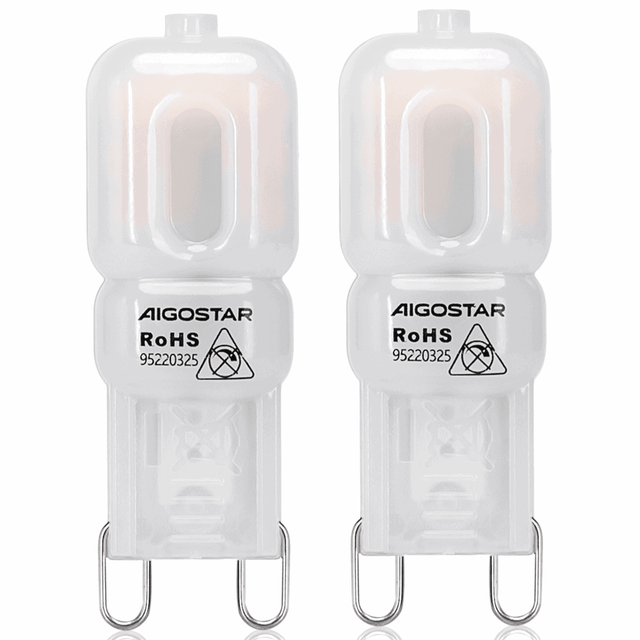 Aigostar G9 LED steeklampjes in een set van twee, energiezuinig en helder voor binnenverlichting