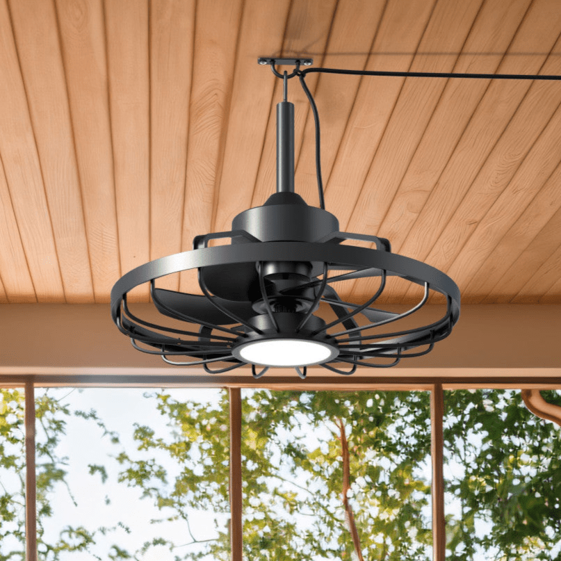 Allwetter-Deckenleuchte mit Ventilator – Ideal für Veranda/Vordach und Außen-/Innenräume