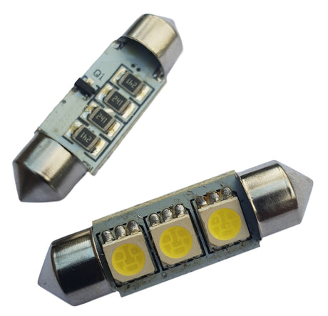 Auto LEDlamp 2 stuks | LED festoon 36mm | 3 - SMD daglichtwit 6000K | CAN - BUS 12 Volt - LEDPLANET.NL
