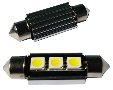 Auto LEDlamp 2 stuks | LED festoon 39mm | 3 - SMD daglichtwit 6500K - heatsink | CAN - BUS 12 Volt - LEDPLANET.NL
