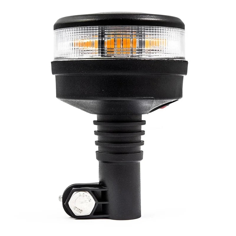 LED R65 Rundumleuchte gelb mit klarer Linse | 12-24 V | DIN-Sockel |