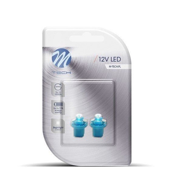 B8.5d auto lamp 2 stuks blauw | LED dashboardverlichting - klokken - schakelaars | 12V DC - LEDPLANET.NL