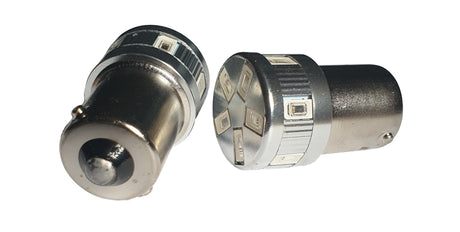 BA15S - 1156 - autolamp set | 2x 11 - SMD LED oranje/amber | 12 - 24V DC - LEDPLANET.NL