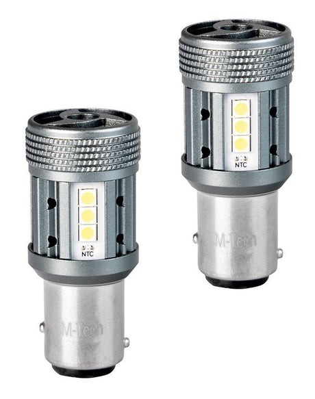 BAY15d - 1157 - autolamp set 2 stuks - 6500K | P21/5W 7528 - 2x 12 - SMD LED | geforceerde koeling - CANBUS 12V & 24V DC - LEDPLANET.NL