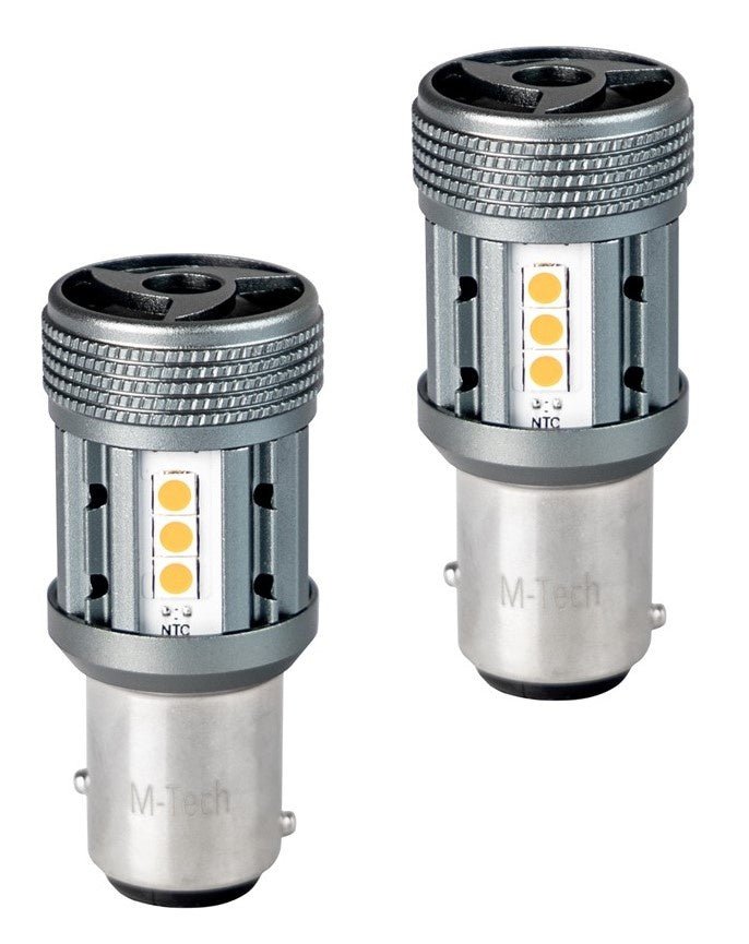 BAY15d - 1157 - autolamp set 2 stuks - rood | P21/5W 7528 - 2x 12 - SMD LED | geforceerde koeling - CANBUS 12V & 24V DC - LEDPLANET.NL