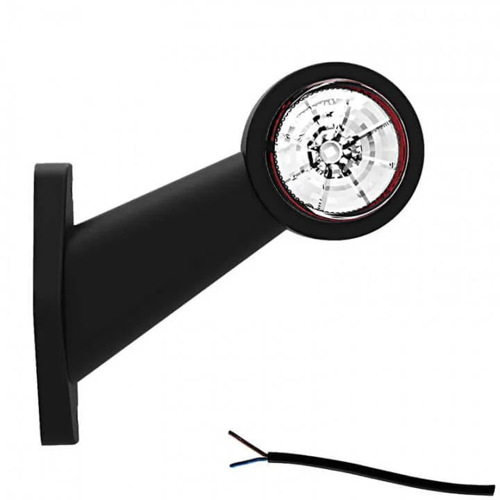 Links | LED-Breitenleuchte | abgewinkelter Stiel | 12-24V | 20cm Kabel | M10BV-301RW