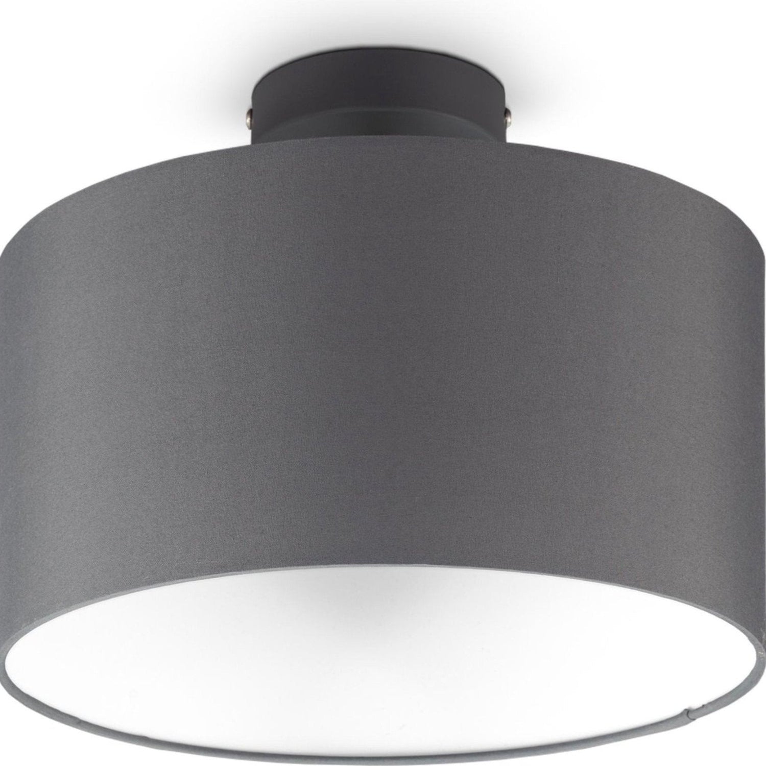 BKLicht - Decorative ceiling lamp - Ø30cm - Gray/white - Metal, wood and fabric - Round ceiling lamp - E27 fitting - Excl. light source