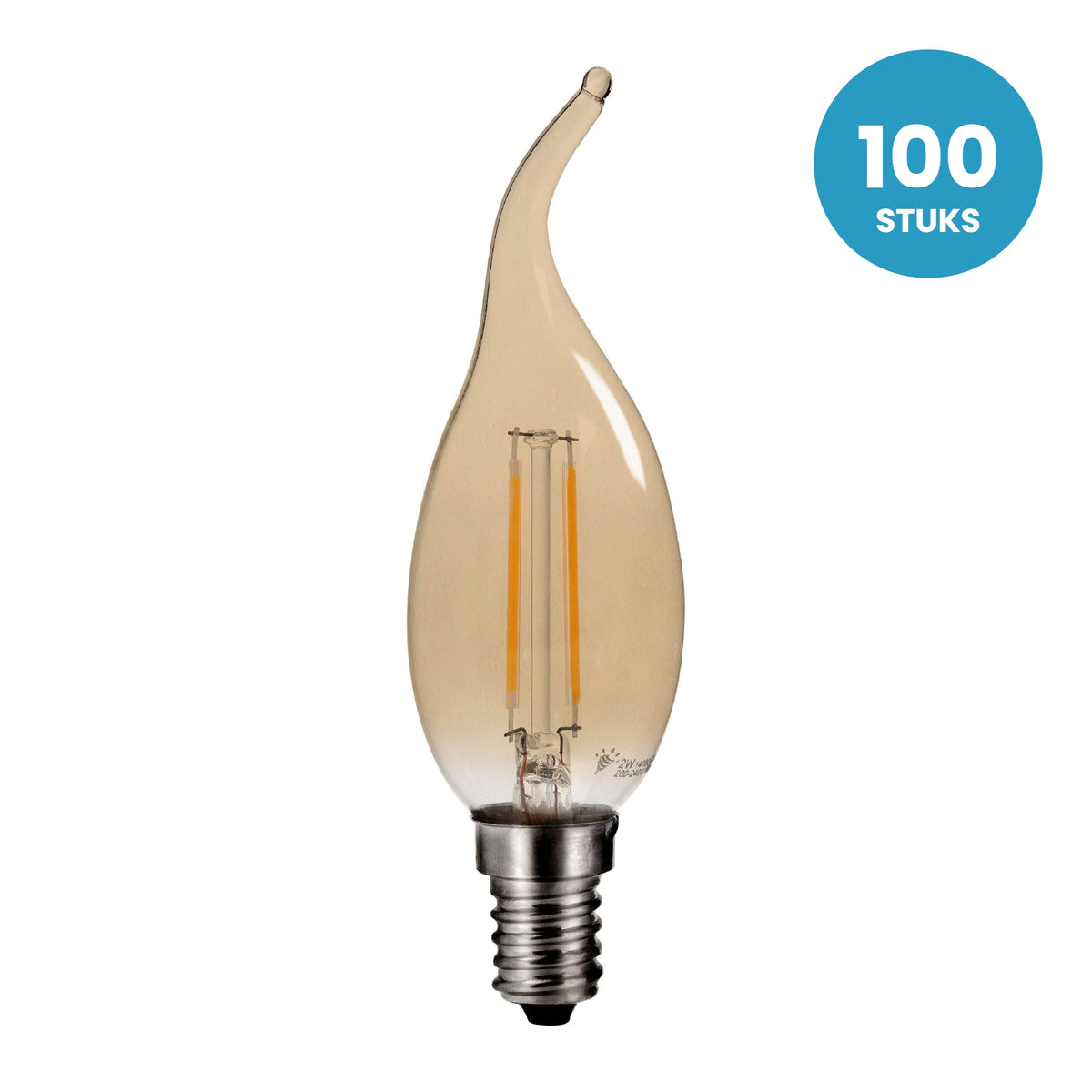 Tipkaarslamp E14 C35, Amber 2200K, 100 stuks, 230V