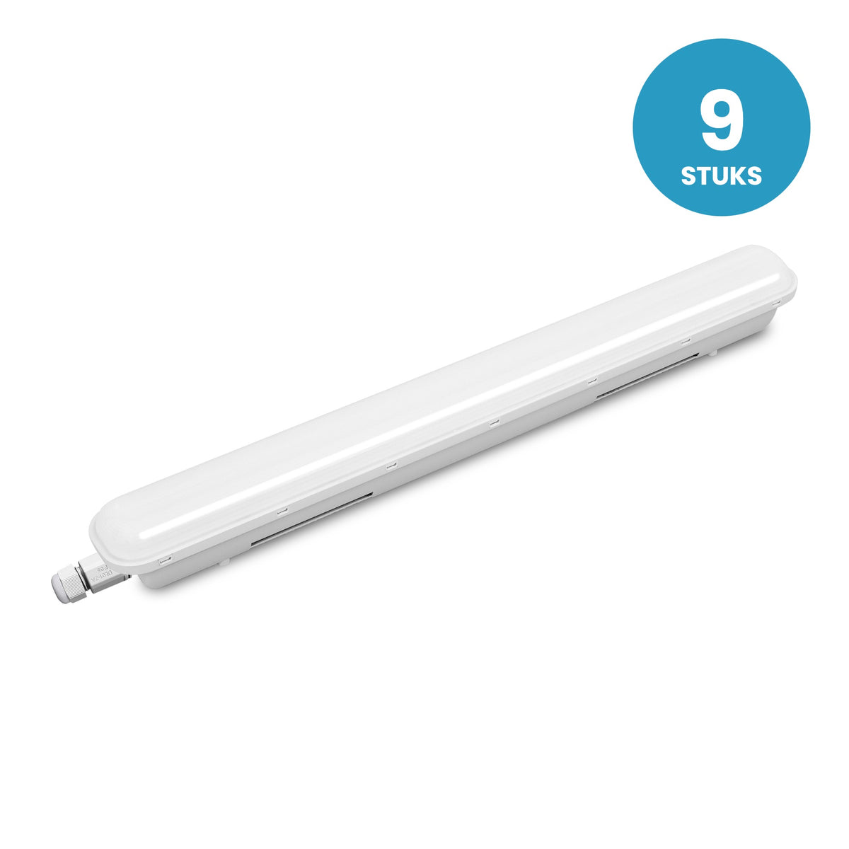 LED Tri-proof Armatuur, Microwave Sensor, IP65 IK10, 9 stuks, 230V