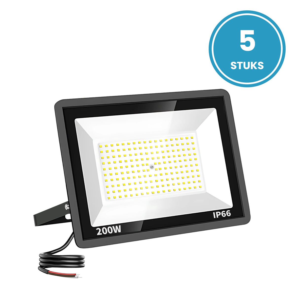 LED Schijnwerper 200W, 24.000 lm, 120° Breedstraler, IP66, Terrein- & Gevelverlichting