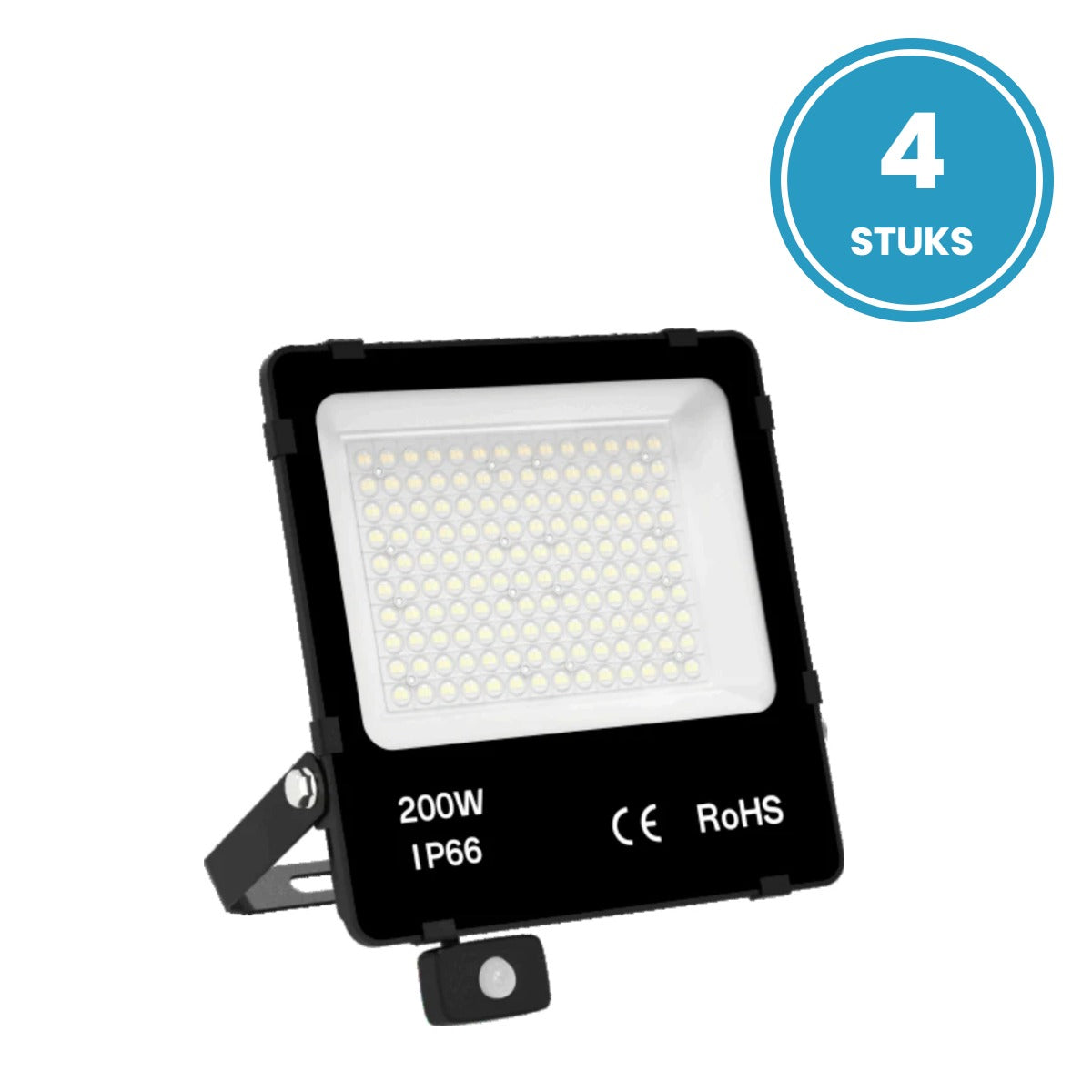LED Schijnwerper 200W, 30.000 lm, Bewegingssensor, 90°, IP66