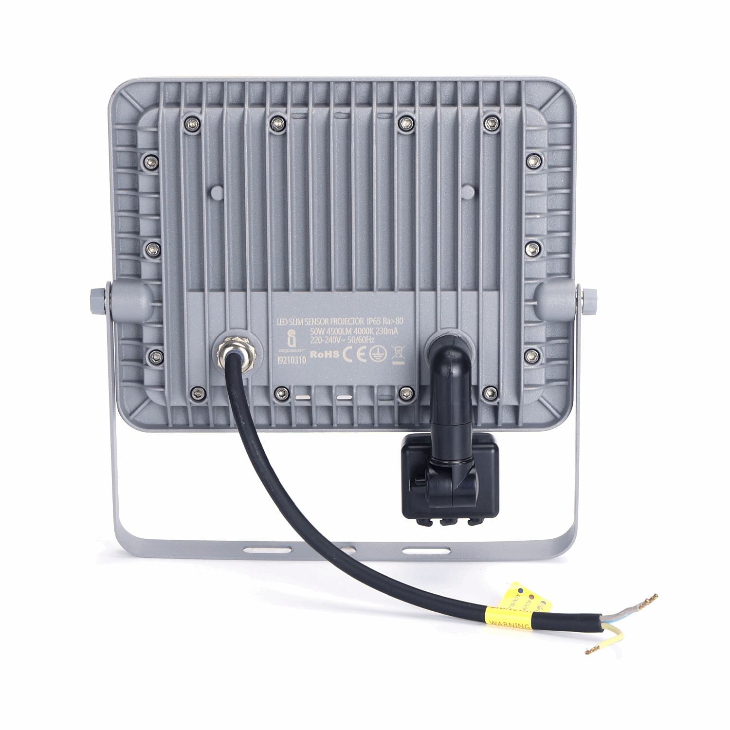 Buitenlamp grijs | LED 50W=450W halogeen schijnwerper | IR sensor | koelwit 4000K | waterdicht IP65 - LEDPLANET.NL