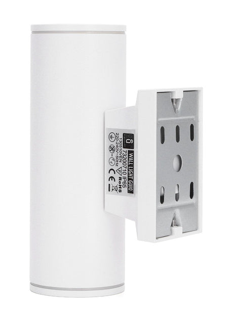 Buitenlamp rond wit | dubbele GU10 lampvoet voor twee spots | waterdicht IP65 - LEDPLANET.NL