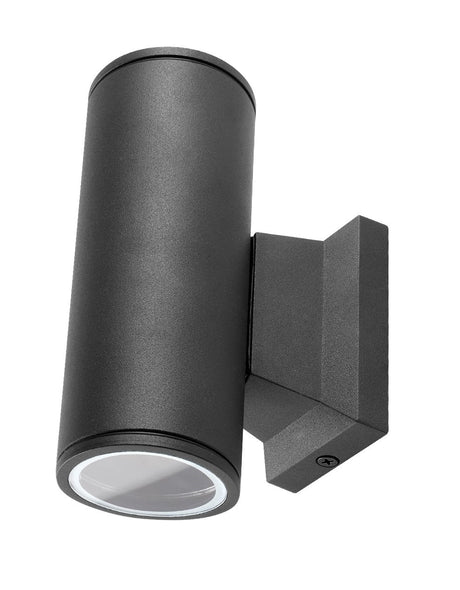 Buitenlamp rond zwart | dubbele GU10 lampvoet voor twee spots | waterdicht IP65 - LEDPLANET.NL