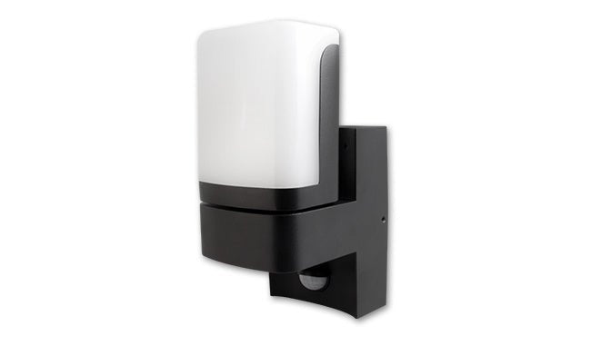 Buitenlamp Veroni zwart RAL 9011 + PIR bewegingssensor | LED 7.5W - 380 Lumen | koelwit 4000K | waterdicht IP54 - LEDPLANET.NL
