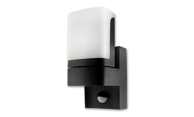 Buitenlamp Veroni zwart RAL 9011 + PIR bewegingssensor | LED 7.5W - 380 Lumen | koelwit 4000K | waterdicht IP54 - LEDPLANET.NL
