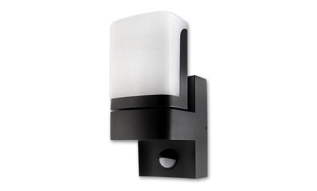 Buitenlamp Veroni zwart RAL 9011 + PIR bewegingssensor | LED 7.5W - 380 Lumen | koelwit 4000K | waterdicht IP54 - LEDPLANET.NL