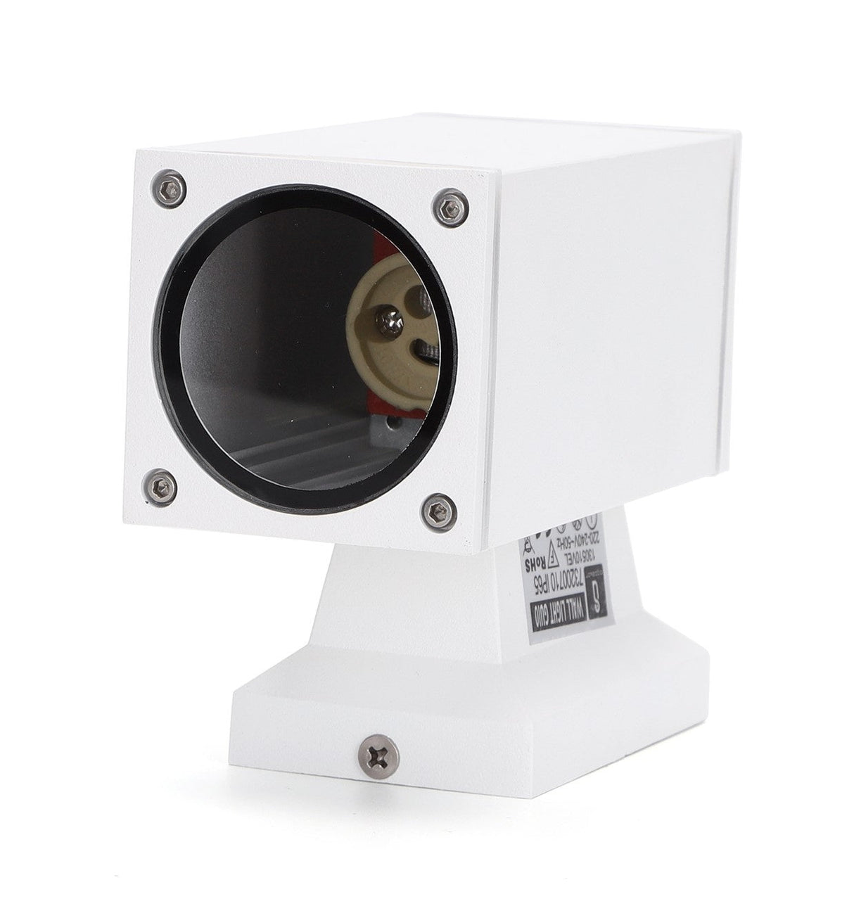 Buitenlamp vierkant wit | enkele GU10 lampvoet voor één spot | waterdicht IP65 - LEDPLANET.NL