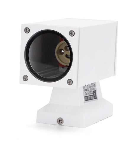 Buitenlamp vierkant wit | enkele GU10 lampvoet voor één spot | waterdicht IP65 - LEDPLANET.NL