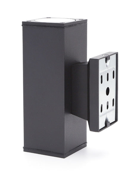 Buitenlamp vierkant zwart | dubbele GU10 lampvoet voor twee spots | waterdicht IP65 - LEDPLANET.NL