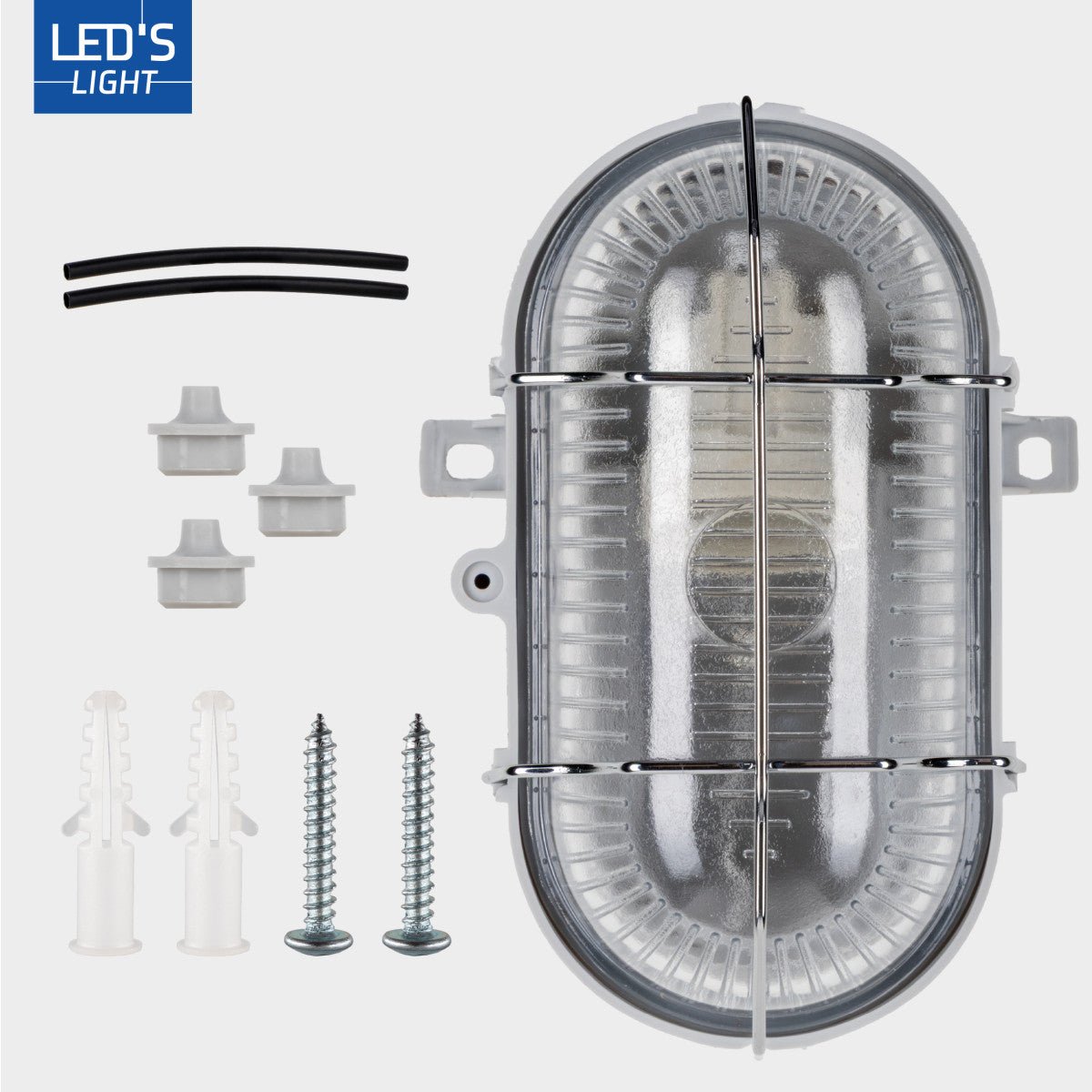 Außenwandleuchte Bulkhead IP44 – Grau – Ohne Lichtquelle – E27