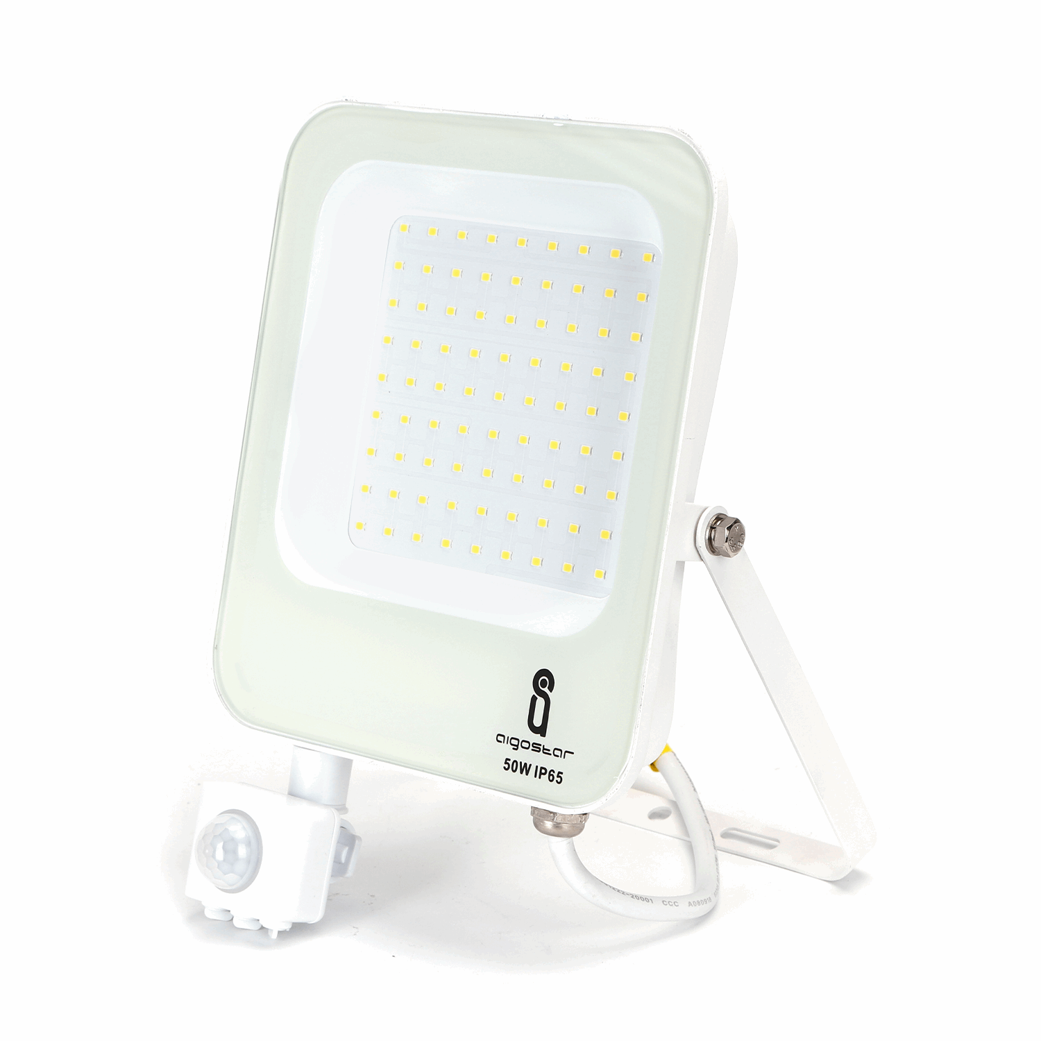 Buitenlamp wit met IR bewegingssensor | LED 50W~4700Lm=500W schijnwerper | koelwit 4000K | waterdicht IP65 - LEDPLANET.NL