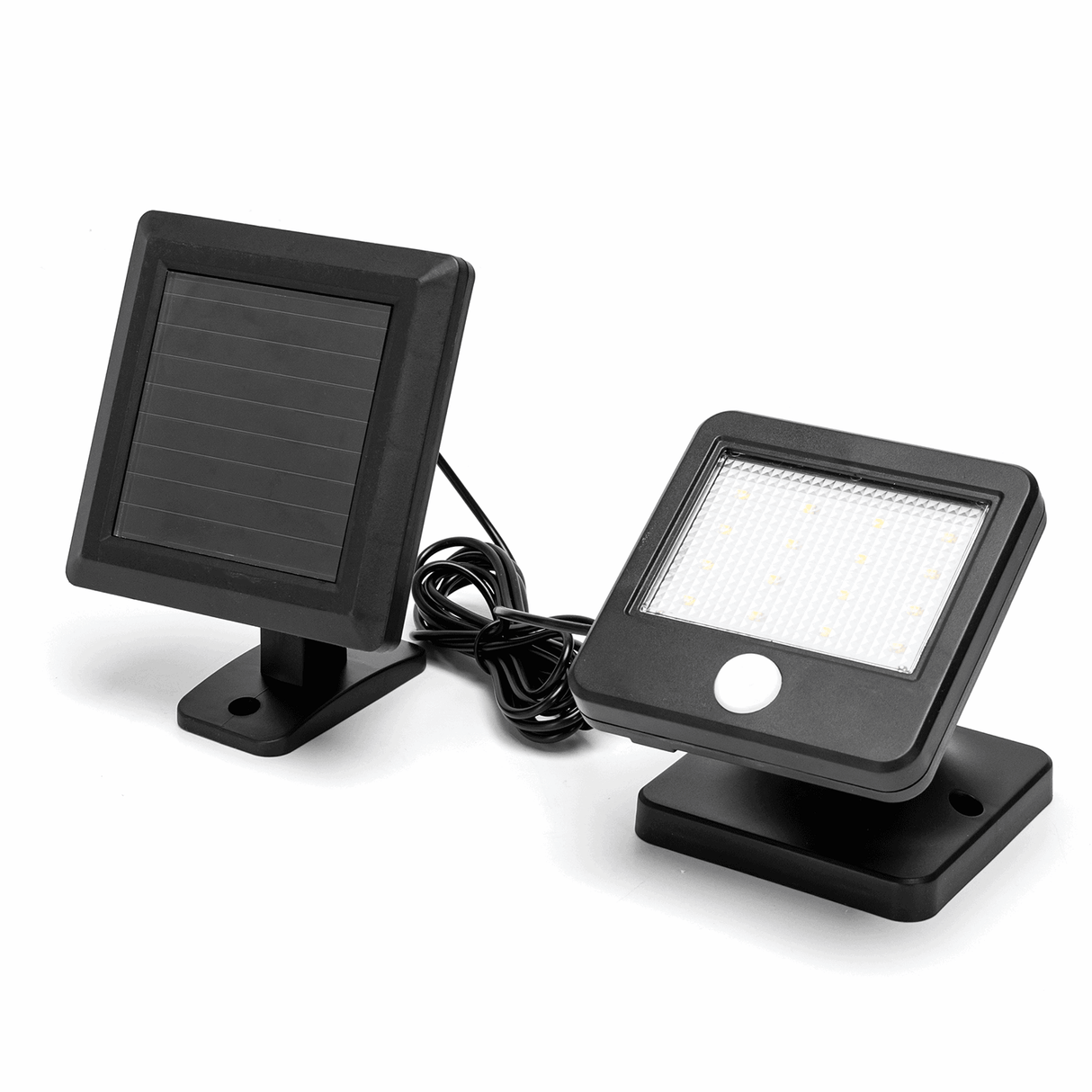 Buitenlamp zwart Solar | LED bouwlamp 0.64W~80 Lumen schijnwerper | daglichtwit 6500K | IP44 - 2 meter kabel - LEDPLANET.NL